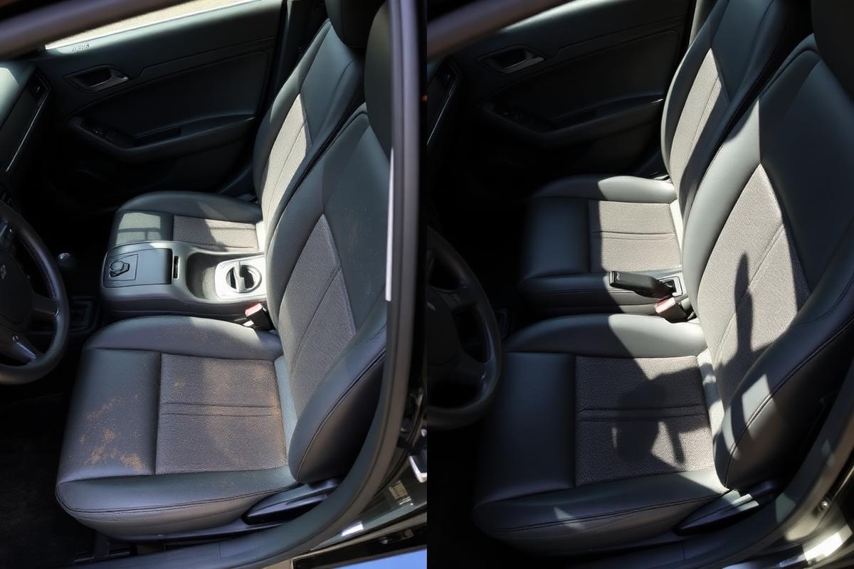 Before and after Full interior shampoo